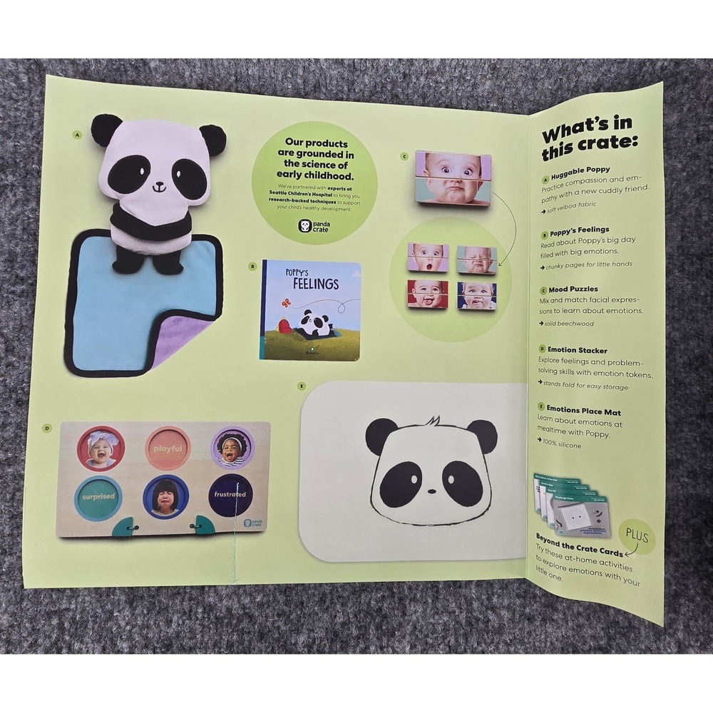 KiwiCo Panda Crate "Feel With Me" Toddler 18-24M Green Emotional Learning NEW - Picture 3 of 8